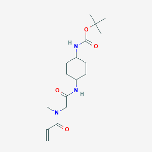 molecular formula C17H29N3O4 B2598386 Tert-butyl N-[4-[[2-[methyl(prop-2-enoyl)amino]acetyl]amino]cyclohexyl]carbamate CAS No. 2361574-13-0