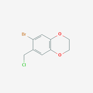 molecular formula C9H8BrClO2 B2598392 6-Bromo-7-(chloromethyl)-2,3-dihydro-1,4-benzodioxine CAS No. 792954-07-5