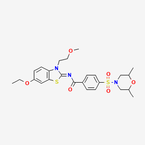 molecular formula C25H31N3O6S2 B2598410 (Z)-4-((2,6-dimethylmorpholino)sulfonyl)-N-(6-ethoxy-3-(2-methoxyethyl)benzo[d]thiazol-2(3H)-ylidene)benzamide CAS No. 865161-88-2