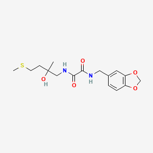 molecular formula C16H22N2O5S B2598411 N1-(benzo[d][1,3]dioxol-5-ylmethyl)-N2-(2-hydroxy-2-methyl-4-(methylthio)butyl)oxalamide CAS No. 1396813-66-3