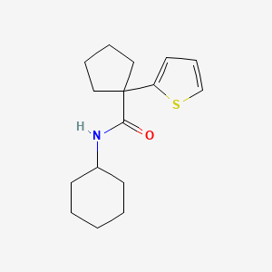 molecular formula C16H23NOS B2598418 N-cyclohexyl-1-(thiophen-2-yl)cyclopentanecarboxamide CAS No. 1049575-04-3
