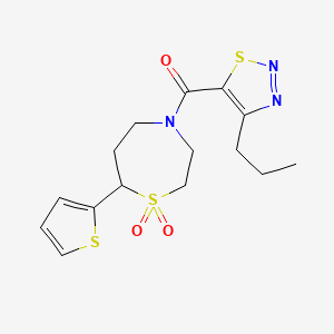 (1,1-Dioxido-7-(thiophen-2-yl)-1,4-thiazepan-4-yl)(4-propyl-1,2,3-thiadiazol-5-yl)methanone