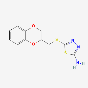 5-[(2,3-Dihydro-1,4-benzodioxin-2-ylmethyl)sulfanyl]-1,3,4-thiadiazol-2-amine