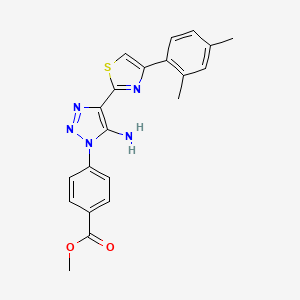 molecular formula C21H19N5O2S B2598453 methyl 4-(5-amino-4-(4-(2,4-dimethylphenyl)thiazol-2-yl)-1H-1,2,3-triazol-1-yl)benzoate CAS No. 1448128-34-4