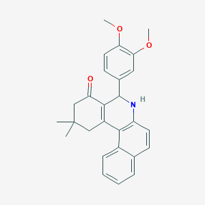 molecular formula C27H27NO3 B259846 5-(3,4-dimethoxyphenyl)-2,2-dimethyl-2,3,5,6-tetrahydrobenzo[a]phenanthridin-4(1H)-one 