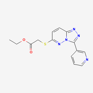 molecular formula C14H13N5O2S B2598466 2-[(3-吡啶-3-基-[1,2,4]三唑并[4,3-b]哒嗪-6-基)硫代]乙酸乙酯 CAS No. 868969-29-3