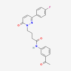 molecular formula C22H20FN3O3 B2598475 N-(3-acetylphenyl)-4-(3-(4-fluorophenyl)-6-oxopyridazin-1(6H)-yl)butanamide CAS No. 946321-32-0
