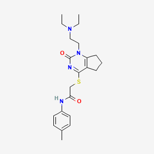 2-((1-(2-(diethylamino)ethyl)-2-oxo-2,5,6,7-tetrahydro-1H-cyclopenta[d]pyrimidin-4-yl)thio)-N-(p-tolyl)acetamide