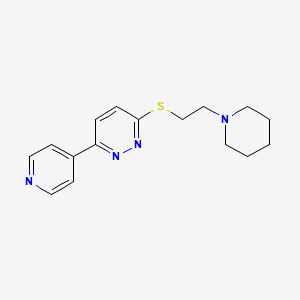 molecular formula C16H20N4S B2598493 3-((2-(Piperidin-1-yl)ethyl)thio)-6-(pyridin-4-yl)pyridazine CAS No. 899994-67-3