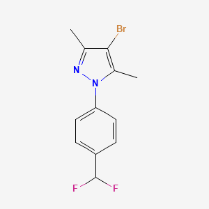 molecular formula C12H11BrF2N2 B2598498 4-Bromo-1-[4-(difluoromethyl)phenyl]-3,5-dimethylpyrazole CAS No. 2248291-72-5