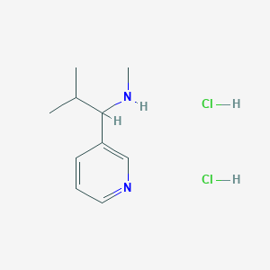 molecular formula C10H18Cl2N2 B2598501 N,2-Dimethyl-1-pyridin-3-ylpropan-1-amine;dihydrochloride CAS No. 2567498-38-6