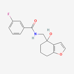 3-fluoro-N-((4-hydroxy-4,5,6,7-tetrahydrobenzofuran-4-yl)methyl)benzamide