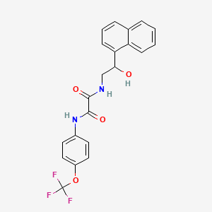 molecular formula C21H17F3N2O4 B2598506 N1-(2-hydroxy-2-(naphthalen-1-yl)ethyl)-N2-(4-(trifluoromethoxy)phenyl)oxalamide CAS No. 1351661-80-7