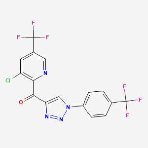 molecular formula C16H7ClF6N4O B2598507 [3-chloro-5-(trifluoromethyl)-2-pyridinyl]{1-[4-(trifluoromethyl)phenyl]-1H-1,2,3-triazol-4-yl}methanone CAS No. 882747-45-7
