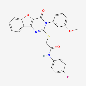 N-(4-fluorophenyl)-2-[[3-(3-methoxyphenyl)-4-oxo-[1]benzofuro[3,2-d]pyrimidin-2-yl]sulfanyl]acetamide