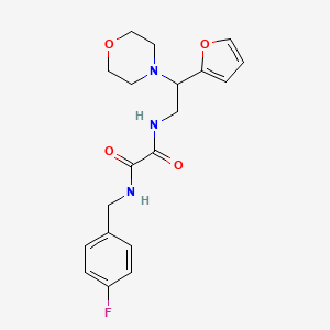 molecular formula C19H22FN3O4 B2598512 N1-(4-fluorobenzyl)-N2-(2-(furan-2-yl)-2-morpholinoethyl)oxalamide CAS No. 877630-89-2