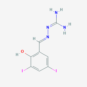 molecular formula C8H8I2N4O B2598514 (2E)-2-(2-羟基-3,5-二碘苄叉亚甲基)肼甲酰胺 CAS No. 725276-36-8