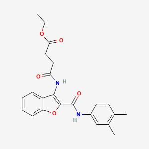 Ethyl 4-((2-((3,4-dimethylphenyl)carbamoyl)benzofuran-3-yl)amino)-4-oxobutanoate