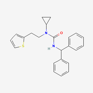 molecular formula C23H24N2OS B2598518 3-Benzhydryl-1-cyclopropyl-1-(2-(thiophen-2-yl)ethyl)urea CAS No. 1396800-49-9