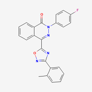 molecular formula C23H15FN4O2 B2598520 2-(4-fluorophenyl)-4-[3-(2-methylphenyl)-1,2,4-oxadiazol-5-yl]phthalazin-1(2H)-one CAS No. 1291862-78-6