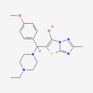 molecular formula C19H25N5O2S B2598527 5-((4-Ethylpiperazin-1-yl)(4-methoxyphenyl)methyl)-2-methylthiazolo[3,2-b][1,2,4]triazol-6-ol CAS No. 851810-27-0