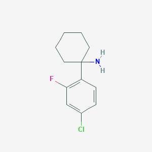 molecular formula C12H15ClFN B2598528 1-(4-Chloro-2-fluorophenyl)cyclohexan-1-amine CAS No. 1501816-85-8
