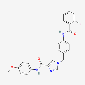 molecular formula C25H21FN4O3 B2598530 1-(4-(2-fluorobenzamido)benzyl)-N-(4-methoxyphenyl)-1H-imidazole-4-carboxamide CAS No. 1251559-87-1
