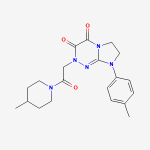 molecular formula C20H25N5O3 B2598533 2-(2-(4-methylpiperidin-1-yl)-2-oxoethyl)-8-(p-tolyl)-7,8-dihydroimidazo[2,1-c][1,2,4]triazine-3,4(2H,6H)-dione CAS No. 941936-59-0