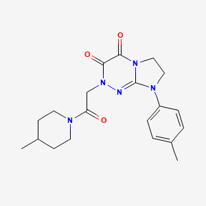 molecular formula C20H25N5O3 B2598533 2-(2-(4-甲基哌啶-1-基)-2-氧代乙基)-8-(对甲苯基)-7,8-二氢咪唑并[2,1-c][1,2,4]三嗪-3,4(2H,6H)-二酮 CAS No. 941936-59-0