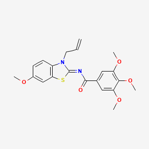 molecular formula C21H22N2O5S B2598536 (Z)-N-(3-allyl-6-methoxybenzo[d]thiazol-2(3H)-ylidene)-3,4,5-trimethoxybenzamide CAS No. 942011-62-3