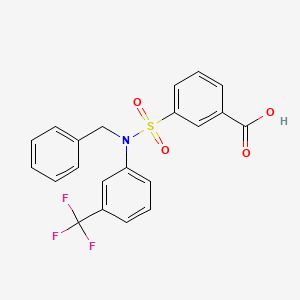 molecular formula C21H16F3NO4S B2598537 3-{Benzyl[3-(trifluoromethyl)phenyl]sulfamoyl}benzoic acid CAS No. 519152-26-2