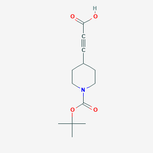 molecular formula C13H19NO4 B2598540 3-{1-[(Tert-butoxy)carbonyl]piperidin-4-yl}prop-2-ynoic acid CAS No. 1823263-47-3