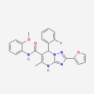 molecular formula C24H20FN5O3 B2598545 7-(2-氟苯基)-2-(呋喃-2-基)-N-(2-甲氧基苯基)-5-甲基-4,7-二氢-[1,2,4]三唑并[1,5-a]嘧啶-6-甲酰胺 CAS No. 540504-80-1