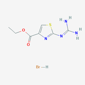 molecular formula C7H11BrN4O2S B2598546 Ethyl 2-carbamimidamido-1,3-thiazole-4-carboxylate hydrobromide CAS No. 231621-74-2