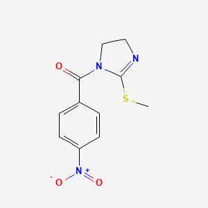 molecular formula C11H11N3O3S B2598548 (2-(甲硫基)-4,5-二氢-1H-咪唑-1-基)(4-硝基苯基)甲酮 CAS No. 851863-34-8