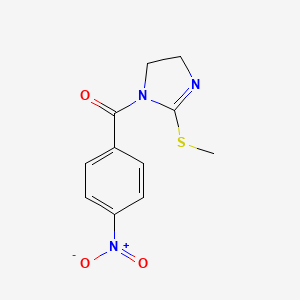 molecular formula C11H11N3O3S B2598548 (2-(methylthio)-4,5-dihydro-1H-imidazol-1-yl)(4-nitrophenyl)methanone CAS No. 851863-34-8