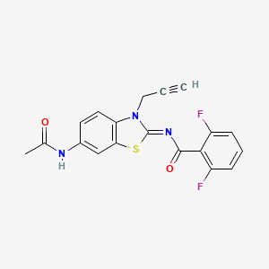 N-(6-acetamido-3-prop-2-ynyl-1,3-benzothiazol-2-ylidene)-2,6-difluorobenzamide