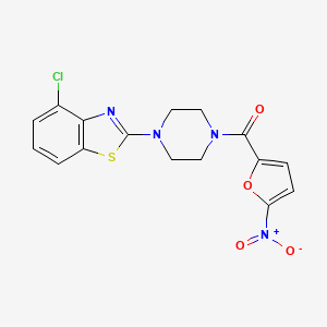 molecular formula C16H13ClN4O4S B2598557 (4-(4-Chlorobenzo[d]thiazol-2-yl)piperazin-1-yl)(5-nitrofuran-2-yl)methanone CAS No. 897480-00-1