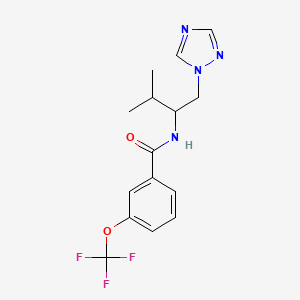 molecular formula C15H17F3N4O2 B2598558 N-(3-methyl-1-(1H-1,2,4-triazol-1-yl)butan-2-yl)-3-(trifluoromethoxy)benzamide CAS No. 2034519-66-7