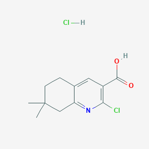 molecular formula C12H15Cl2NO2 B2598567 盐酸2-氯-7,7-二甲基-5,6,7,8-四氢喹啉-3-甲酸 CAS No. 2225147-60-2