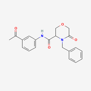 molecular formula C20H20N2O4 B2598575 N-(3-acetylphenyl)-4-benzyl-5-oxomorpholine-3-carboxamide CAS No. 1351584-91-2