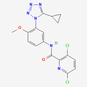 3,6-dichloro-N-[3-(5-cyclopropyl-1H-1,2,3,4-tetrazol-1-yl)-4-methoxyphenyl]pyridine-2-carboxamide