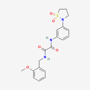 molecular formula C19H21N3O5S B2598589 N-[3-(1,1-dioxido-1,2-thiazolidin-2-yl)phenyl]-N'-(2-methoxybenzyl)ethanediamide CAS No. 1105207-07-5