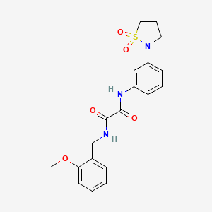 molecular formula C19H21N3O5S B2598589 N-[3-(1,1-二氧化-1,2-噻唑烷-2-基)苯基]-N'-(2-甲氧基苄基)乙二酰胺 CAS No. 1105207-07-5