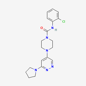 molecular formula C19H23ClN6O B2598593 N-(2-chlorophenyl)-4-(6-(pyrrolidin-1-yl)pyridazin-4-yl)piperazine-1-carboxamide CAS No. 1797656-15-5