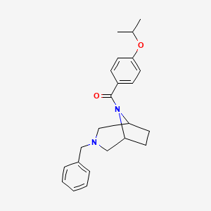 molecular formula C23H28N2O2 B2598597 ((1R,5S)-3-benzyl-3,8-diazabicyclo[3.2.1]octan-8-yl)(4-isopropoxyphenyl)methanone CAS No. 1421480-76-3