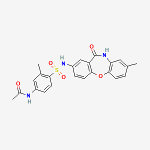 molecular formula C23H21N3O5S B2598598 N-(3-甲基-4-(N-(8-甲基-11-氧代-10,11-二氢二苯并[b,f][1,4]恶杂环庚-2-基)磺酰胺)苯基)乙酰胺 CAS No. 921898-09-1