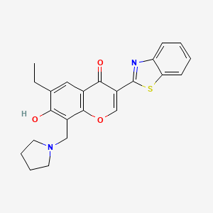 3-(benzo[d]thiazol-2-yl)-6-ethyl-7-hydroxy-8-(pyrrolidin-1-ylmethyl)-4H-chromen-4-one