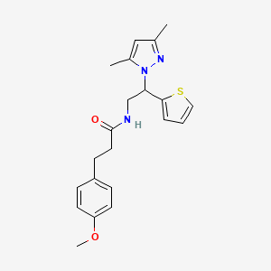 N-(2-(3,5-dimethyl-1H-pyrazol-1-yl)-2-(thiophen-2-yl)ethyl)-3-(4-methoxyphenyl)propanamide