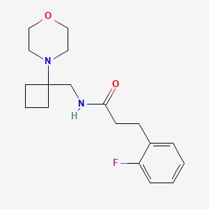molecular formula C18H25FN2O2 B2598609 3-(2-Fluorophenyl)-N-[(1-morpholin-4-ylcyclobutyl)methyl]propanamide CAS No. 2380171-46-8